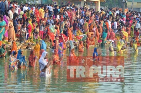 'Chhath' puja celebrated in Tripura